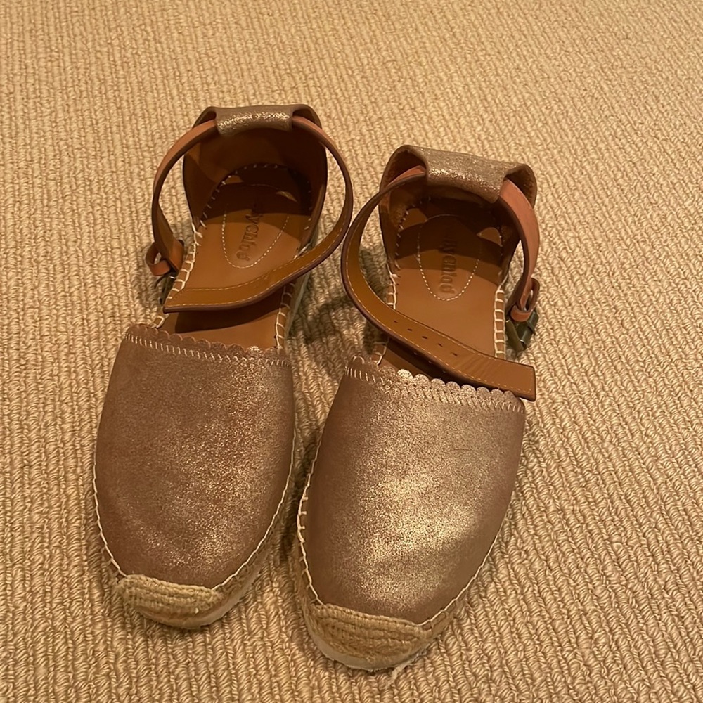 SEE by Chloe gold espadrilles